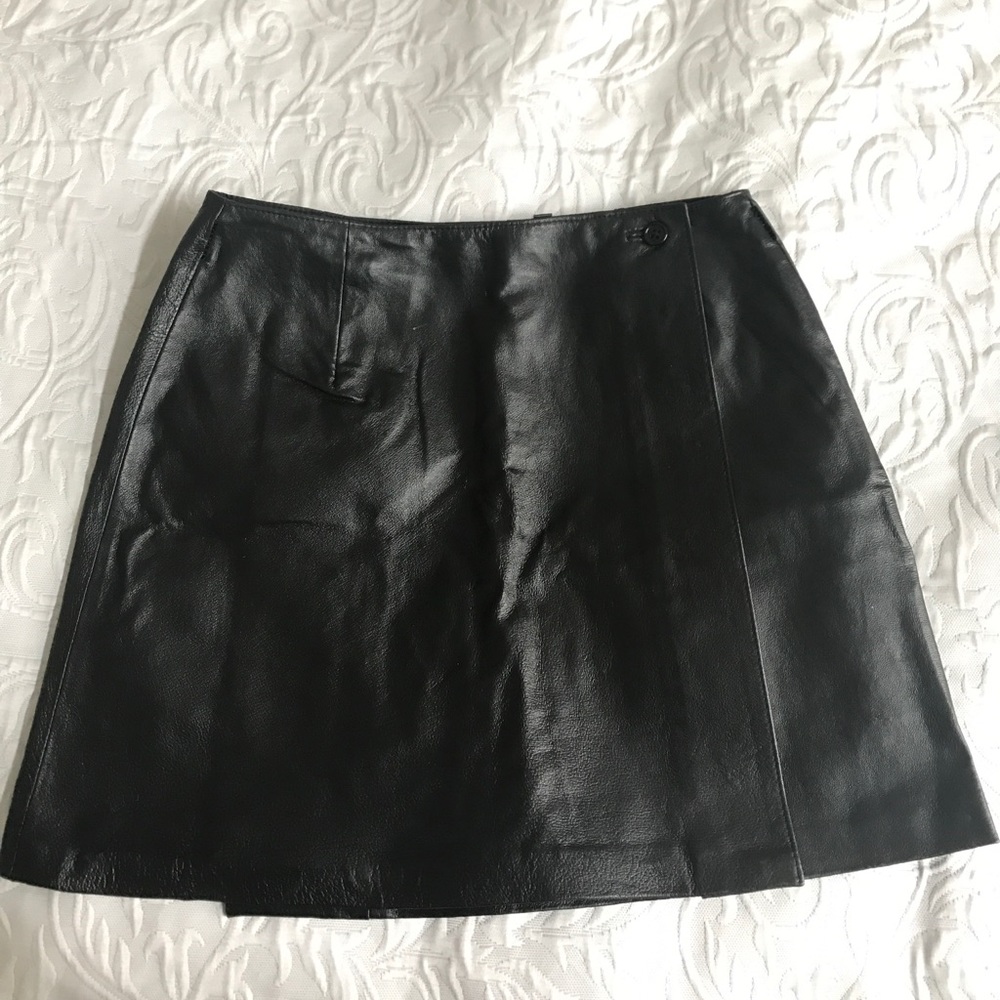 Vintage 90s 100% Leather Skirt