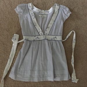 Purple and White cotton blouse