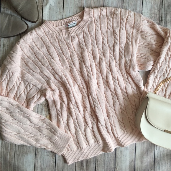 Talbots Sweaters - Talbots | Blush Pink Chunky Cableknit Sweater