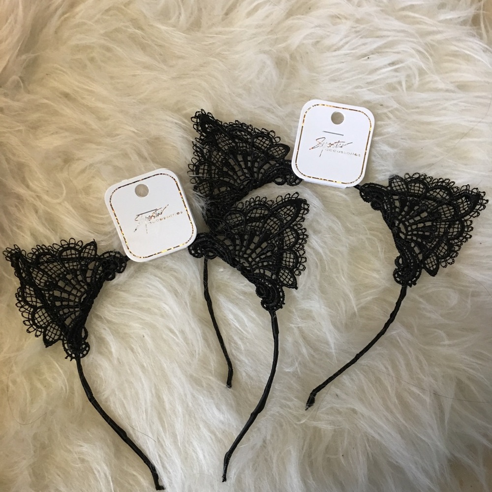 Black Crochet Cat Ears