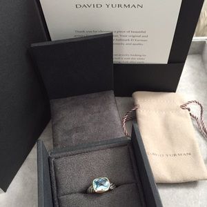 David Yurman Noblesse Ring Blue Topaz w/ 14k Gold