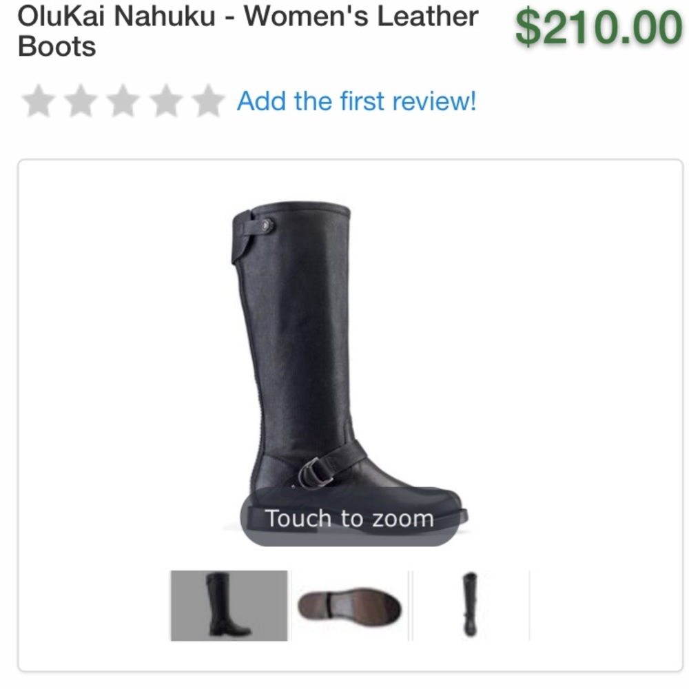 New with tags olukai "nahuka" black leather boots.