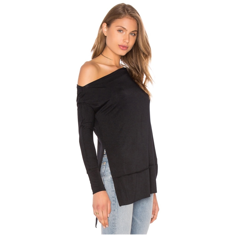 Free People Black Luna Tee NWT M