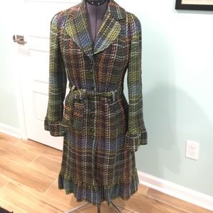 Anthropologie wool plaid coat size 10