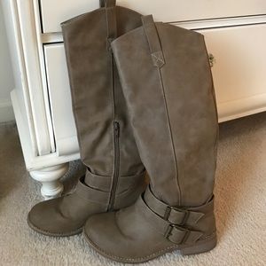 Gray tall boots
