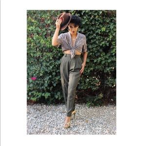 BANANA REPUBLIC high waisted olive green trousers