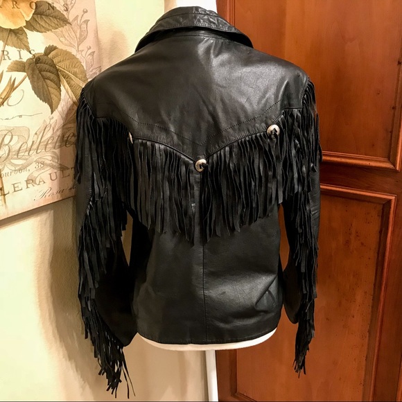 VTG Western Boho Motorcycle Jacket w/Fringe - Picture 1 of 7