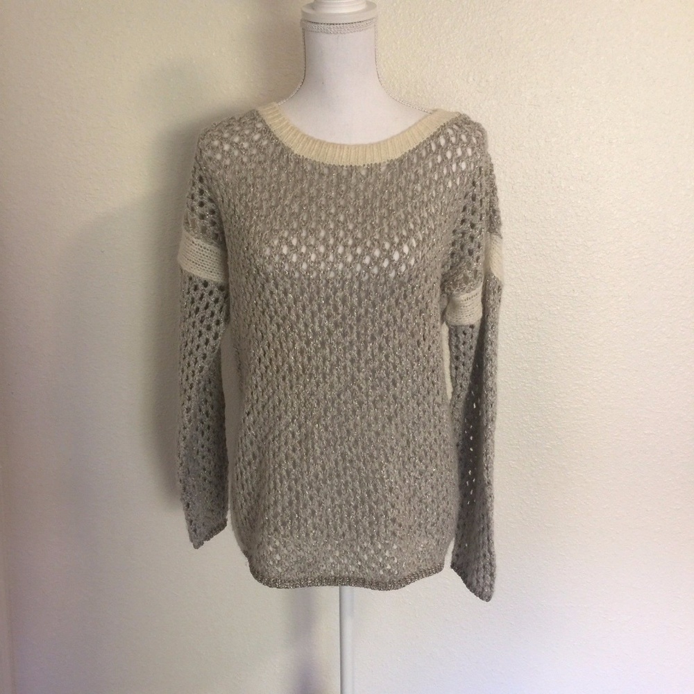 Sundance Metallic Knit Sweater Size Medium