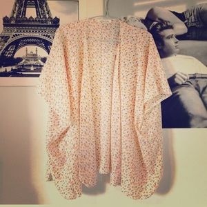 White over sized floral Kimono