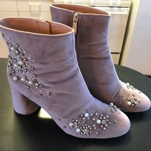 CURRENT Zara pink high heel ankle boots