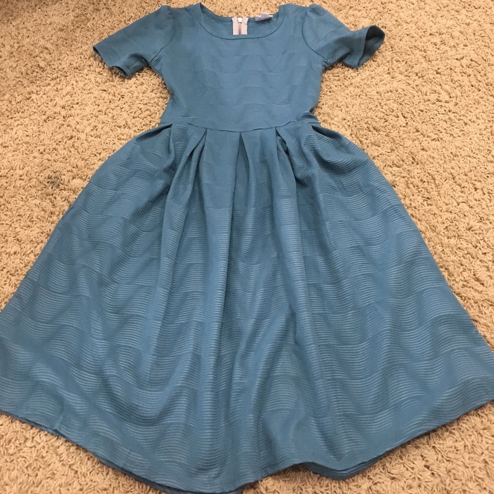 lularoe Amelia dress blue so pretty XS