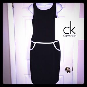 Calvin Klein Black & White Dress w/pockets Size 4