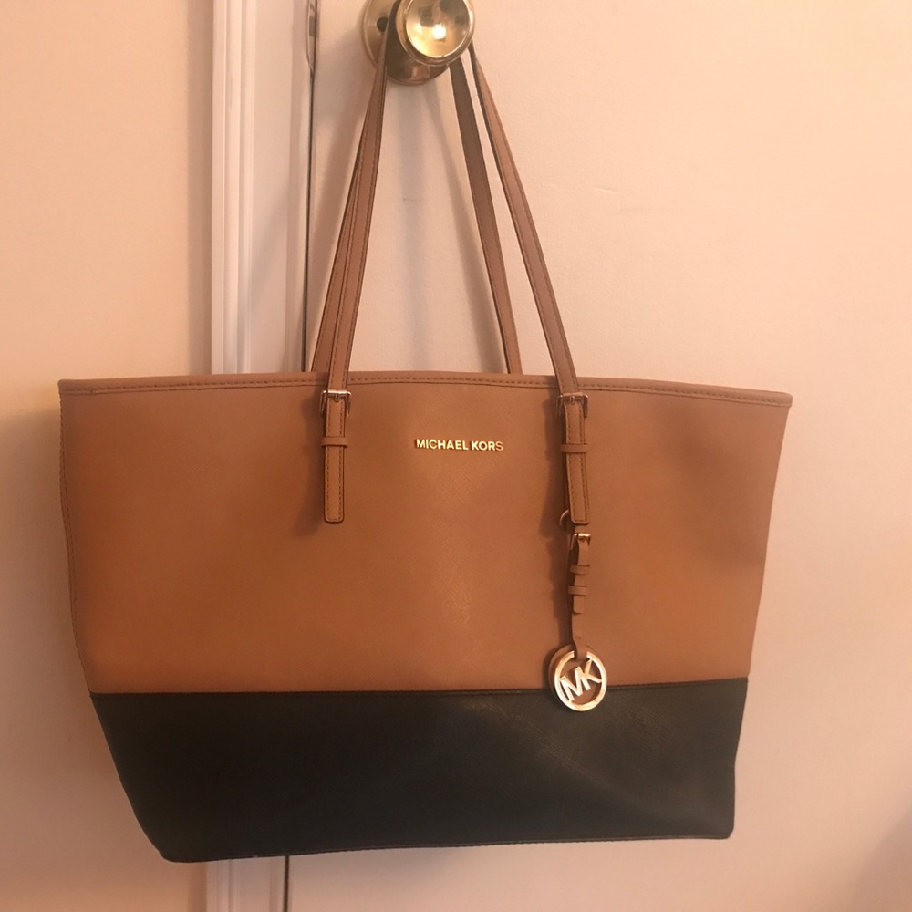 Tan & Black Michael Kors Tote bag