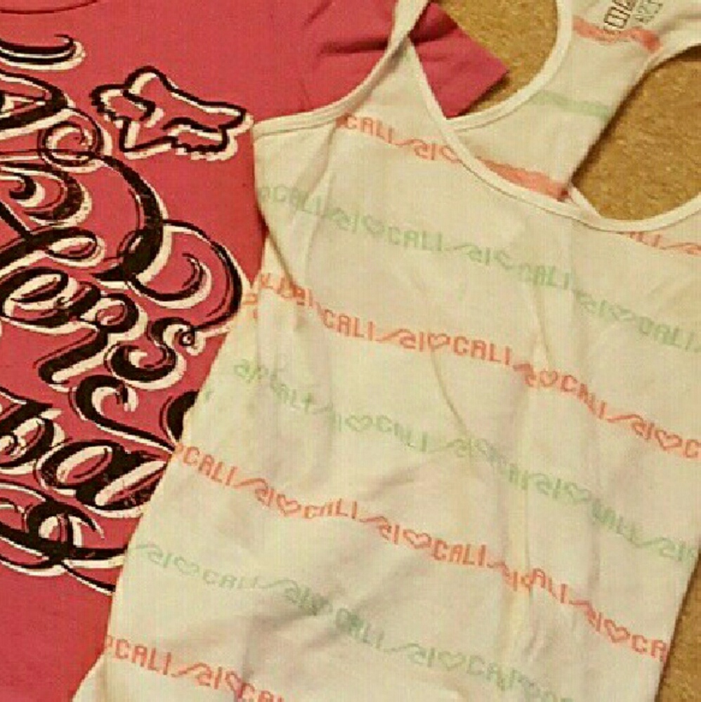 White teal orange razor back tank