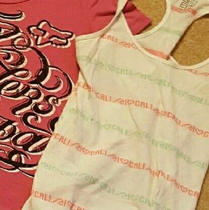 White teal orange razor back tank