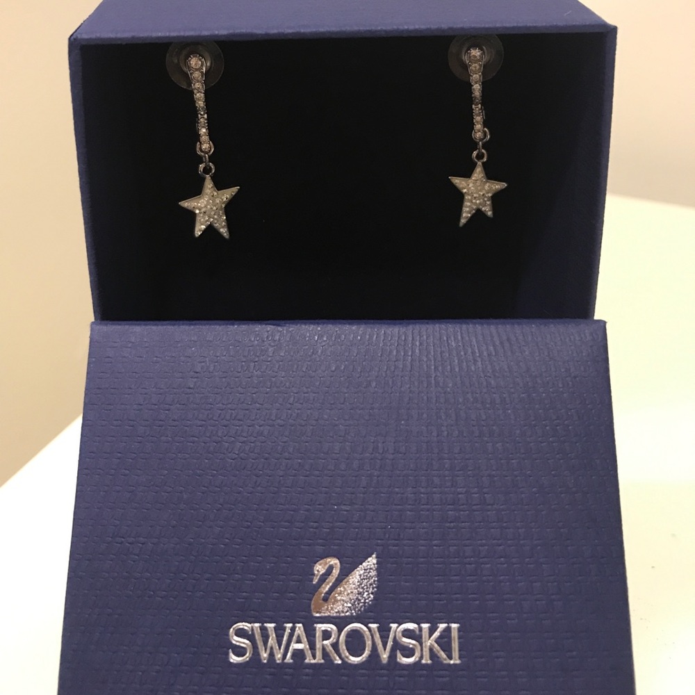 Swarovski crystal dangle star earrings