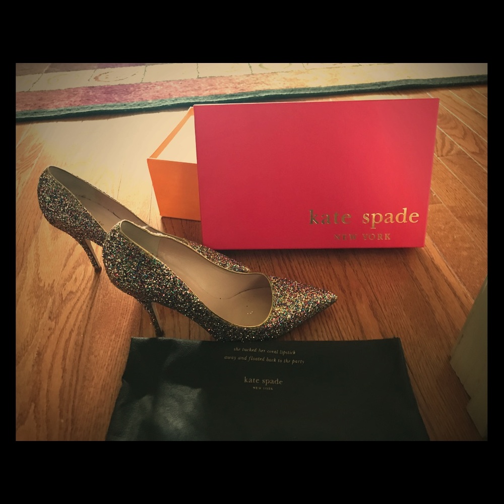 Kate spade glitter Licorice pumps