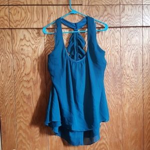 Torrid Tank top ruffled button back elastic
