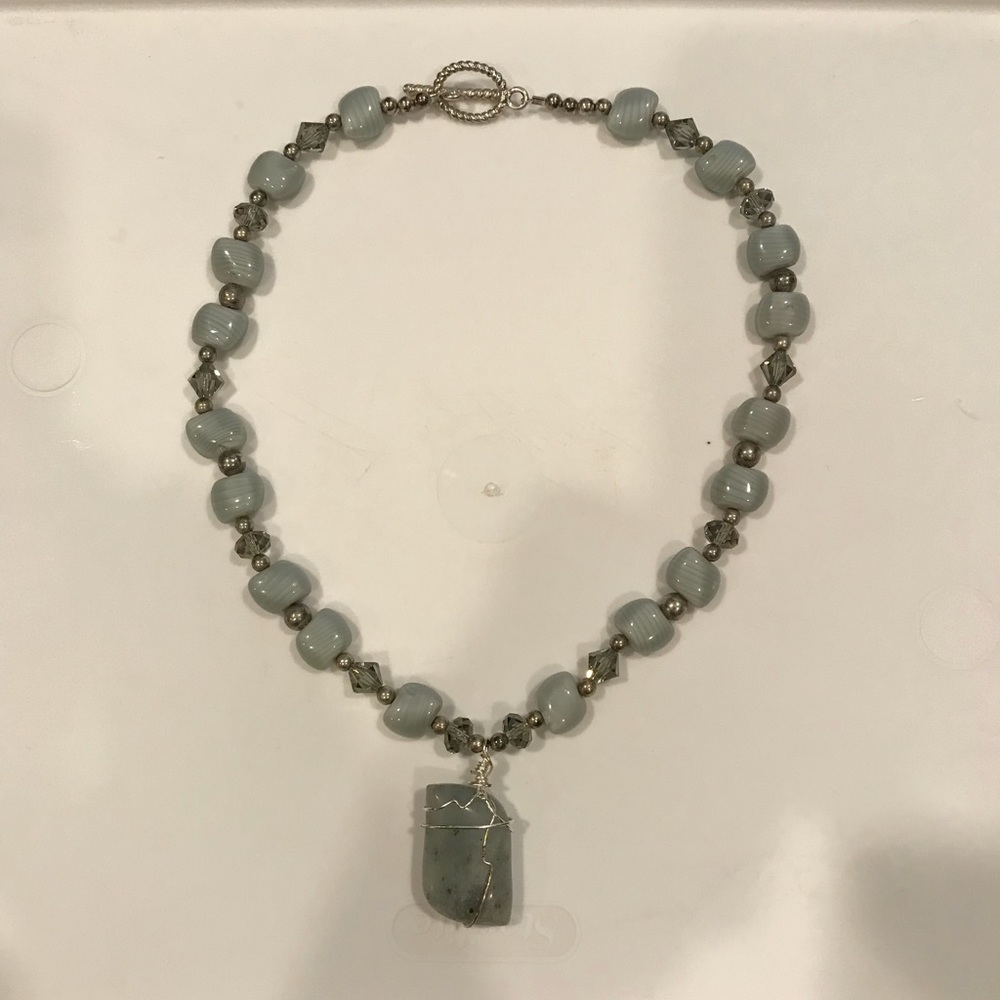 Handmade stone and crystal necklace