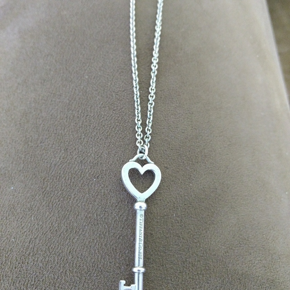 Tiffany large heart key necklace