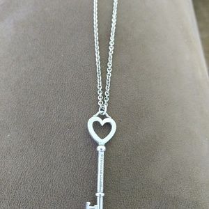 Tiffany large heart key necklace