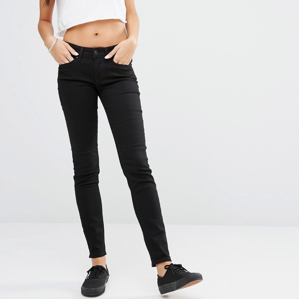 Levi's Black 711 Mid Rise Skinny Jeans