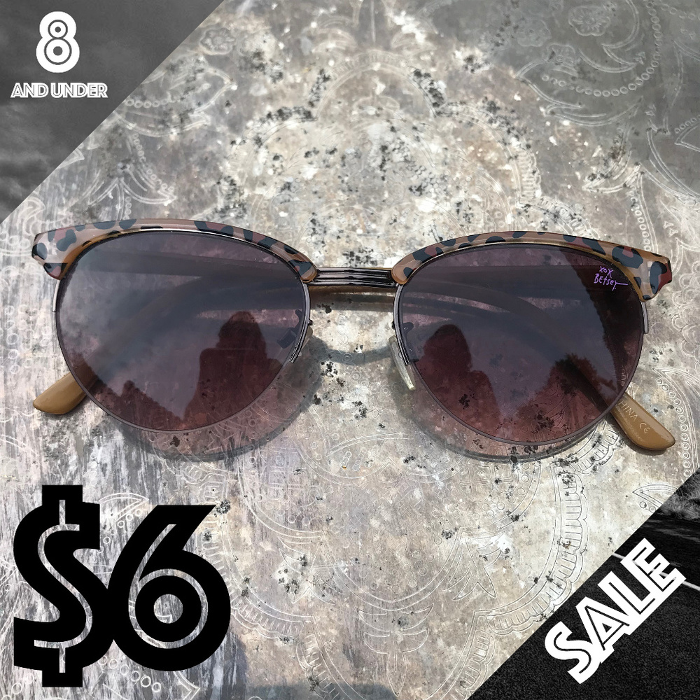 Betsey Johnson Leopard Print Clubmaster Glasses