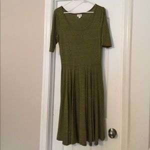 LuLaRoe Olive Green Nicole Dress - Medium