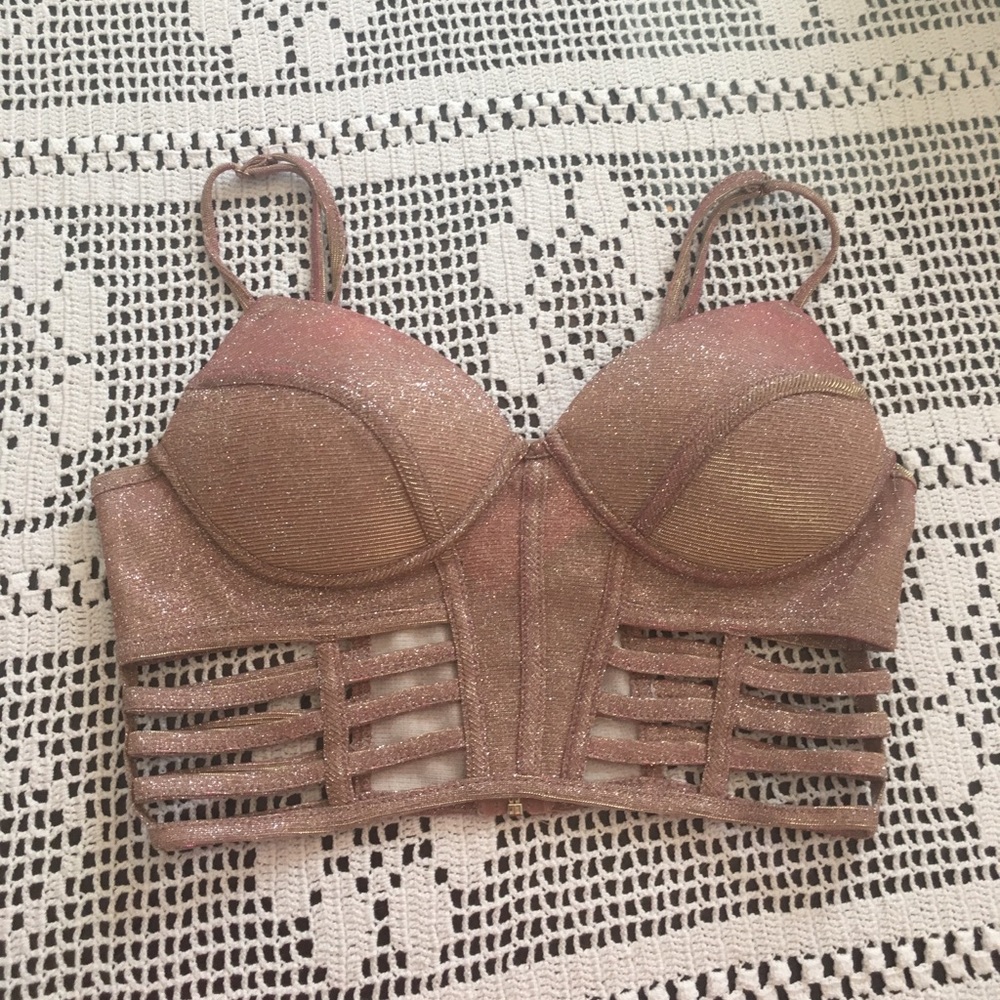 Rose Gold iridescent sparkly bralette