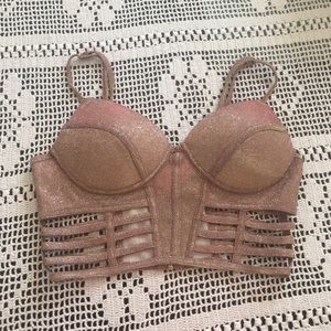 Rose Gold iridescent sparkly bralette