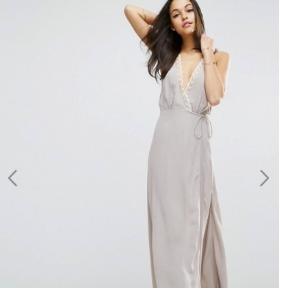 Grey Wrap ASOS Maxi Dress