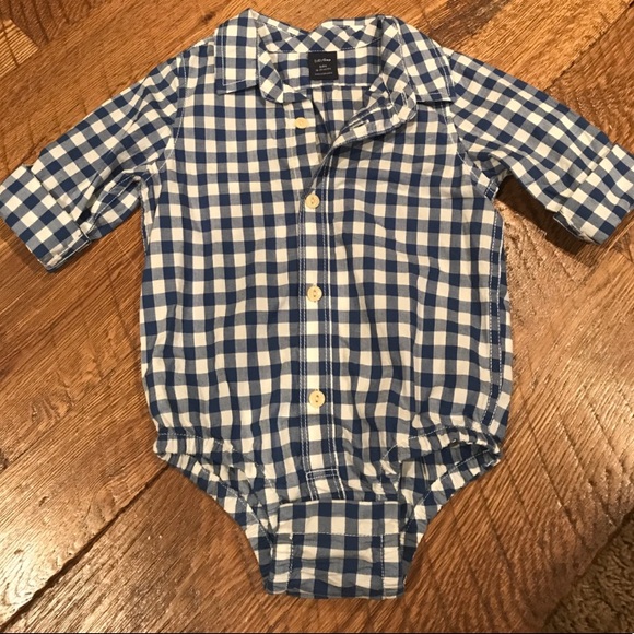 Gap button up onesie 18-24 mo - Picture 3 of 9