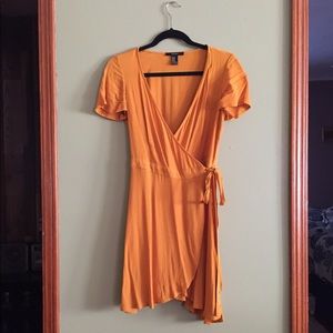 Adorable mustard wrap dress