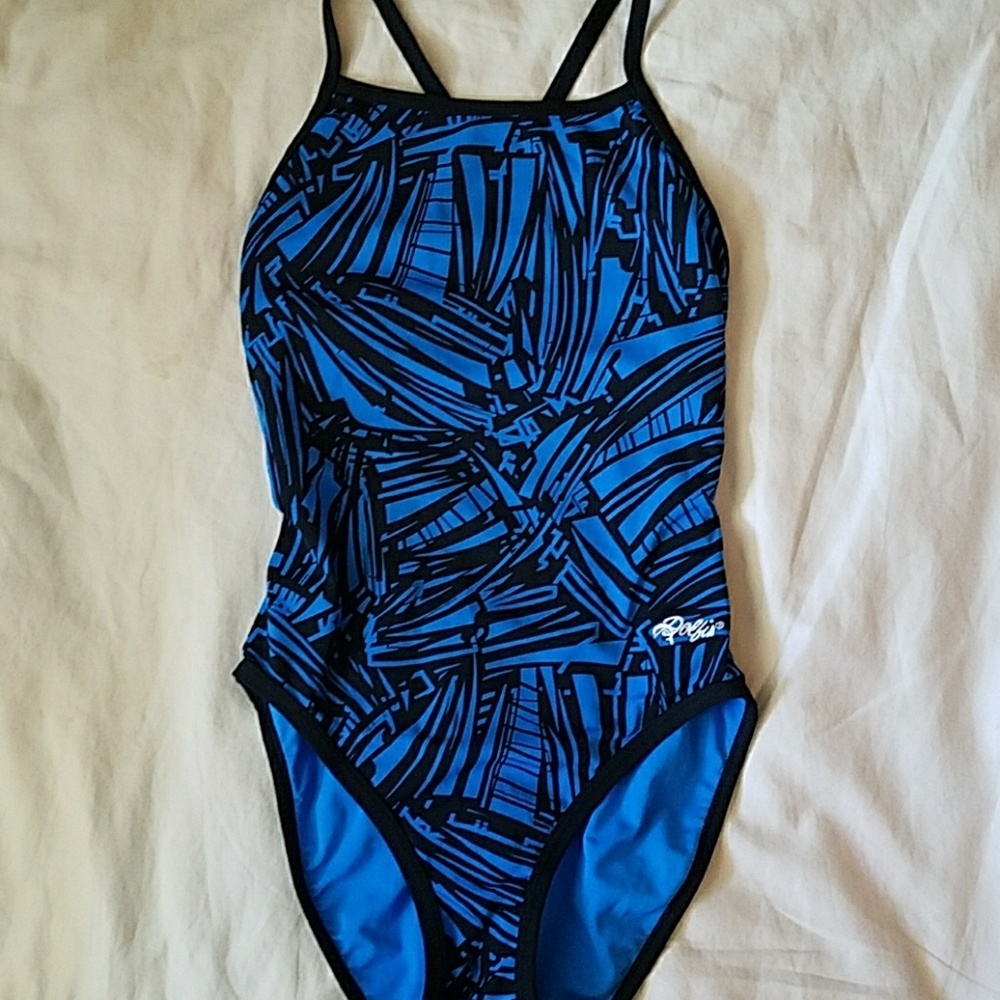 New! Dolphin blue racing suit, size 32