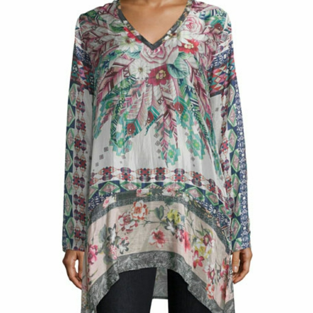 Johnny Was Tribeca Georgette Tunic Top