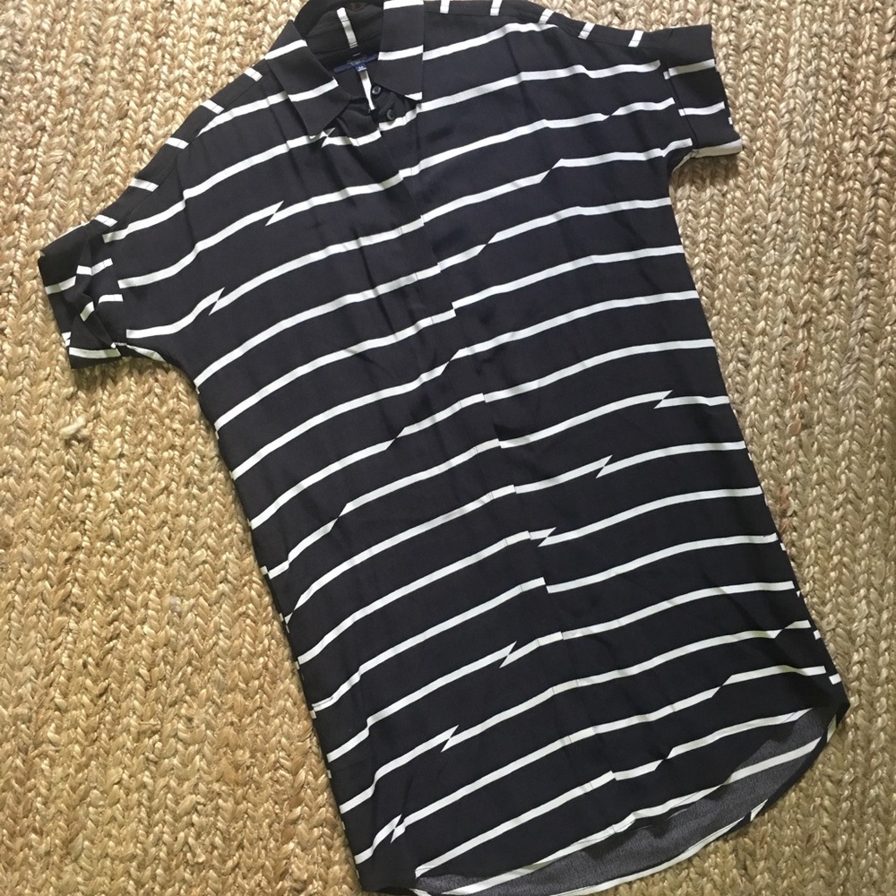 Madewell Breakstripe Courier Dress, Black, XS