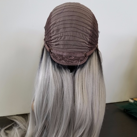 Grey ombre Synthetic Lace Front Wig - Picture 6 of 6
