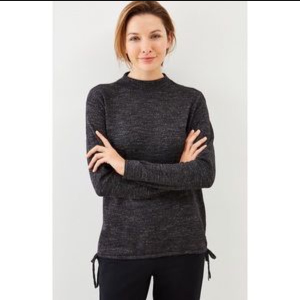 jjill pure jill sweater gray ultrasoft mock neck M