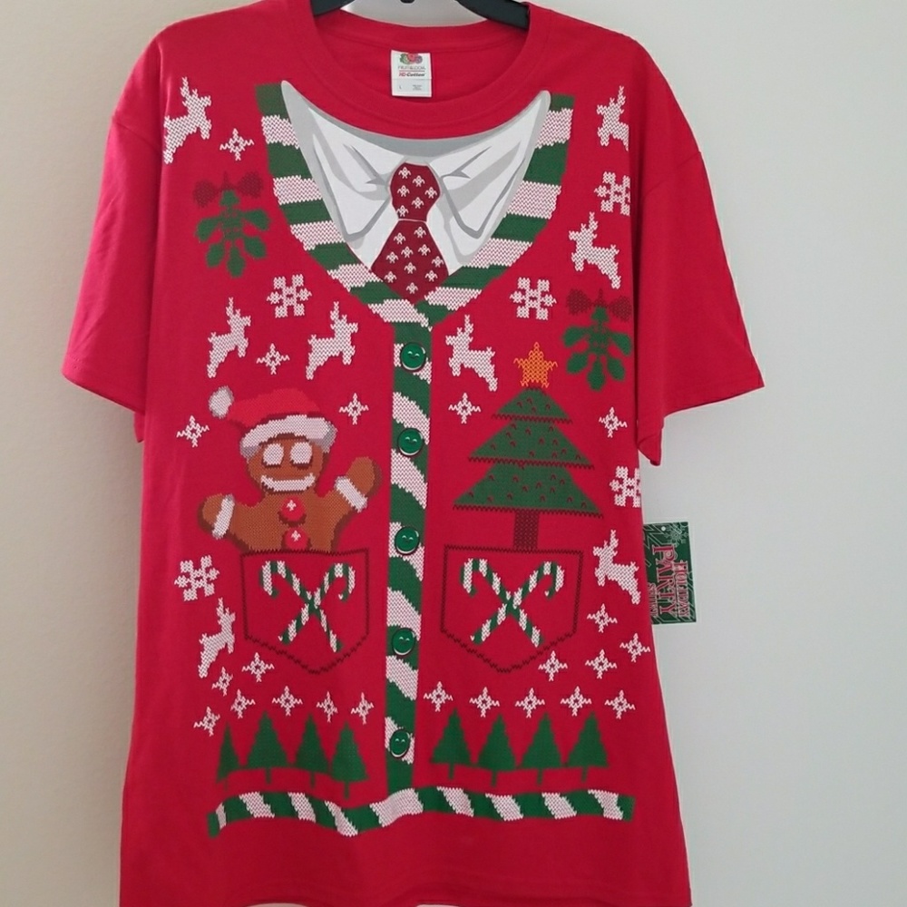 Sz L CHRISTMAS Party Dressy T Shirt