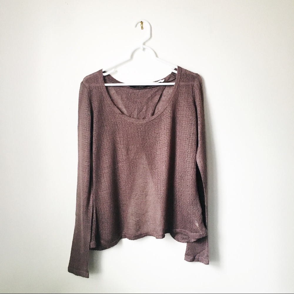 Mauve Cutout Back Sweater