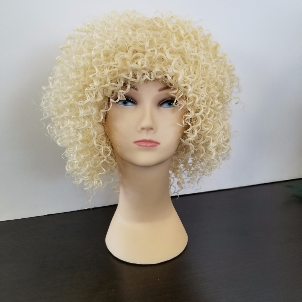 Blond Kinky Curly 100% Japanese Synthetic Wig