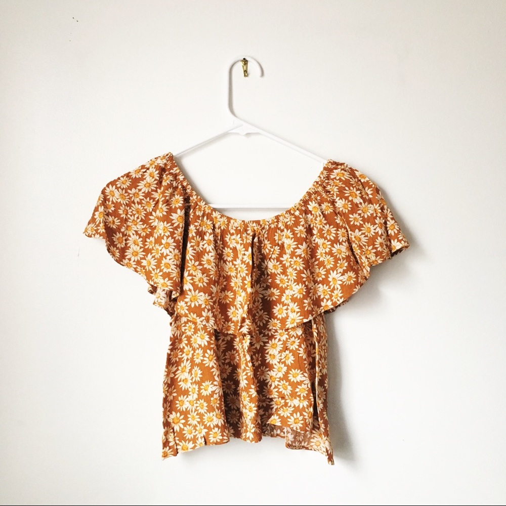 Floral “Off The Shoulder” Crop Top