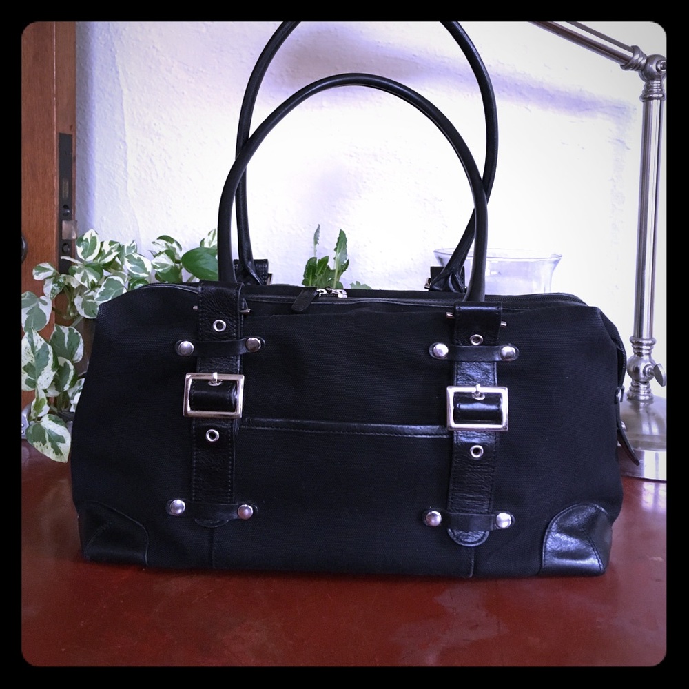 Banana Republic Canvas Tote with Leather Handles