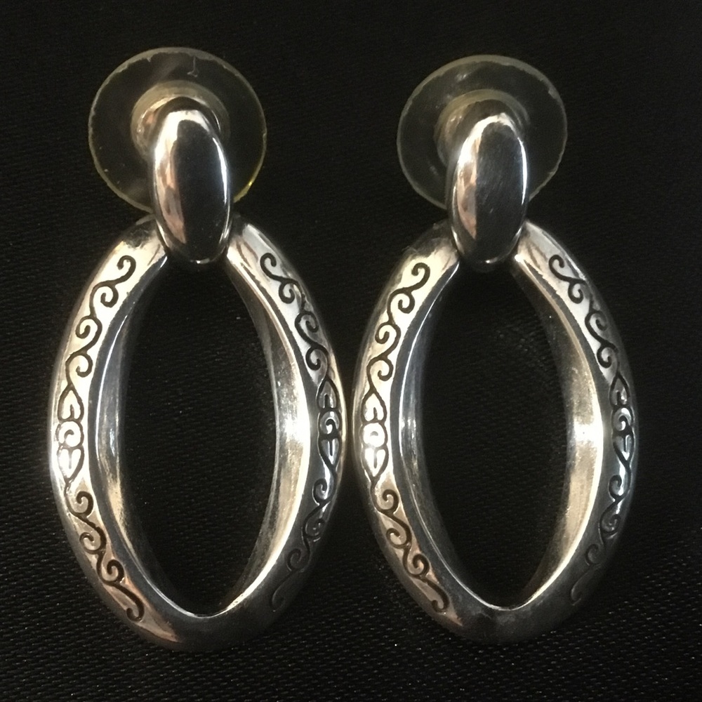 Brighton Silver Chain Link Earrings~ NWOT~