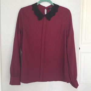 Collared long sleeve top