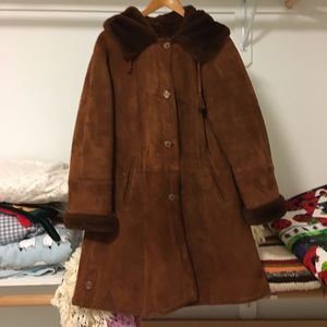 Brown shearling coat