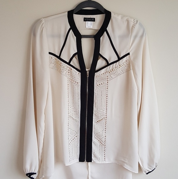 VENUS Tops - Venus Blouse with Gold Rivets