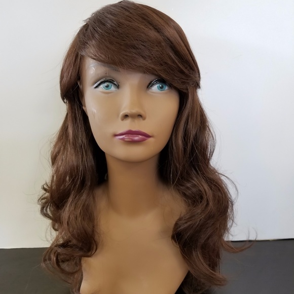 Brown Wavy  100% Japanese Synthetic Fiber Wig - Picture 3 of 6
