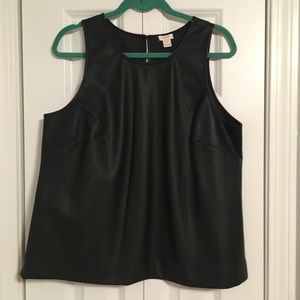 J.Crew NWT faux-leather tank top vest plus size 16
