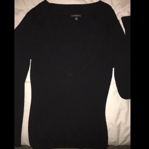 Fitted V Neck Sweater from Express